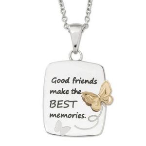 Hallmark Stainless Steel Friends Necklace With Adjustable Chain 18-20"